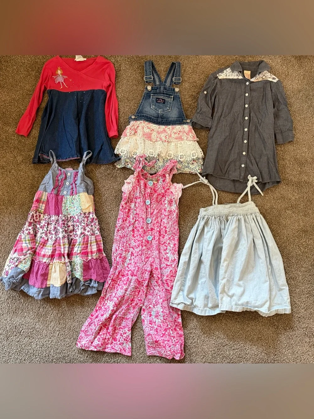 Pastourelle by Pippa and Julie Jordache Dress Overall Jumpsuit Lot Girls 4T 5T